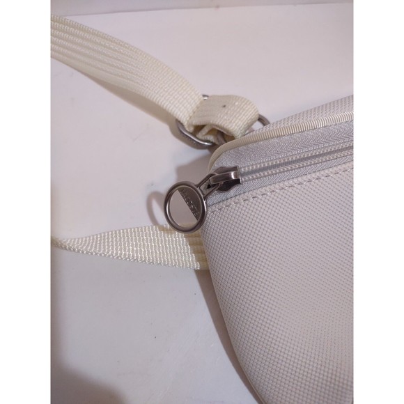 Lacoste Crossbody White Bag Vintage Alligator Designer Zip Sporty - Picture 3 of 13